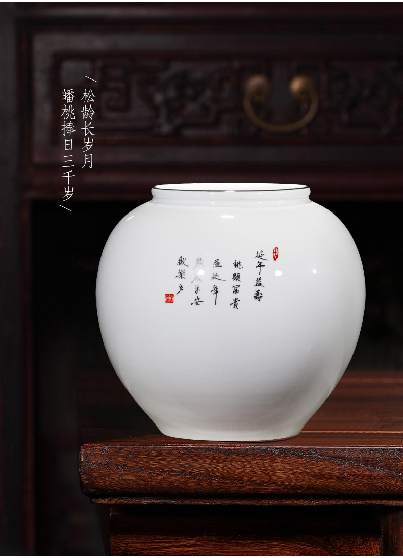 Jingdezhen ceramics vase pure manual gulp GuanPing new Chinese style household living room TV ark adornment furnishing articles