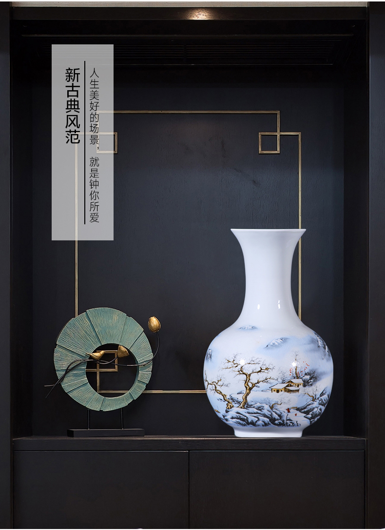 Jingdezhen porcelain ceramic vases, flower arranging is placed the new Chinese style household living room TV ark adornment ornament porcelain