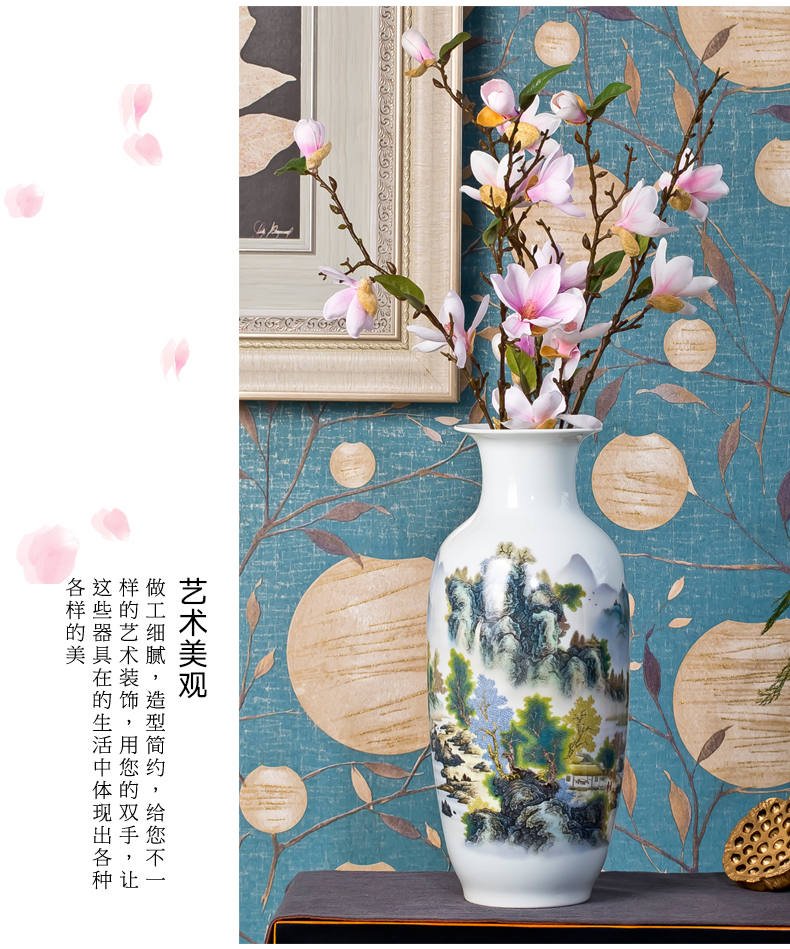 Jingdezhen ceramics big vase furnishing articles sitting room lucky bamboo modern Chinese style household adornment TV ark, arranging flowers