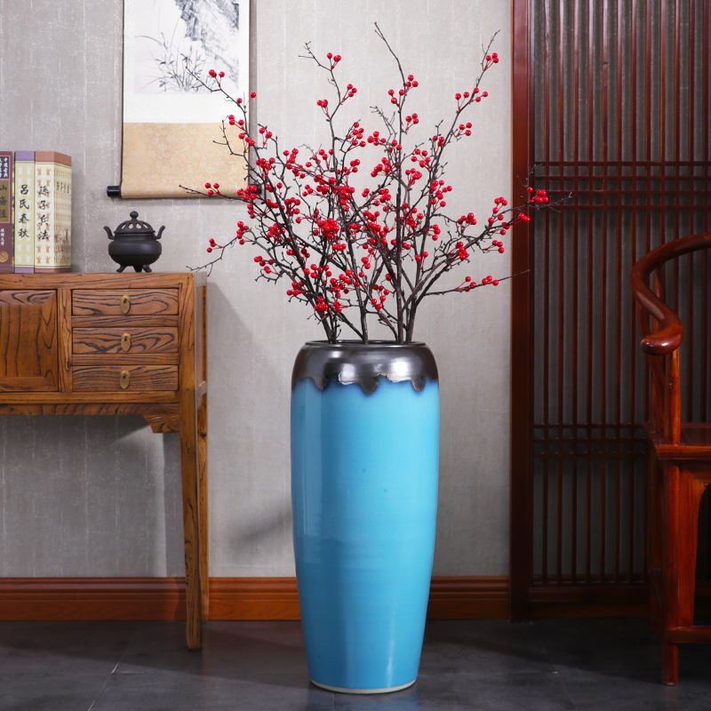 Large ceramic vase furnishing articles porch dried flower arranging flowers sitting room hotel villa decoration European contracted creative decorations