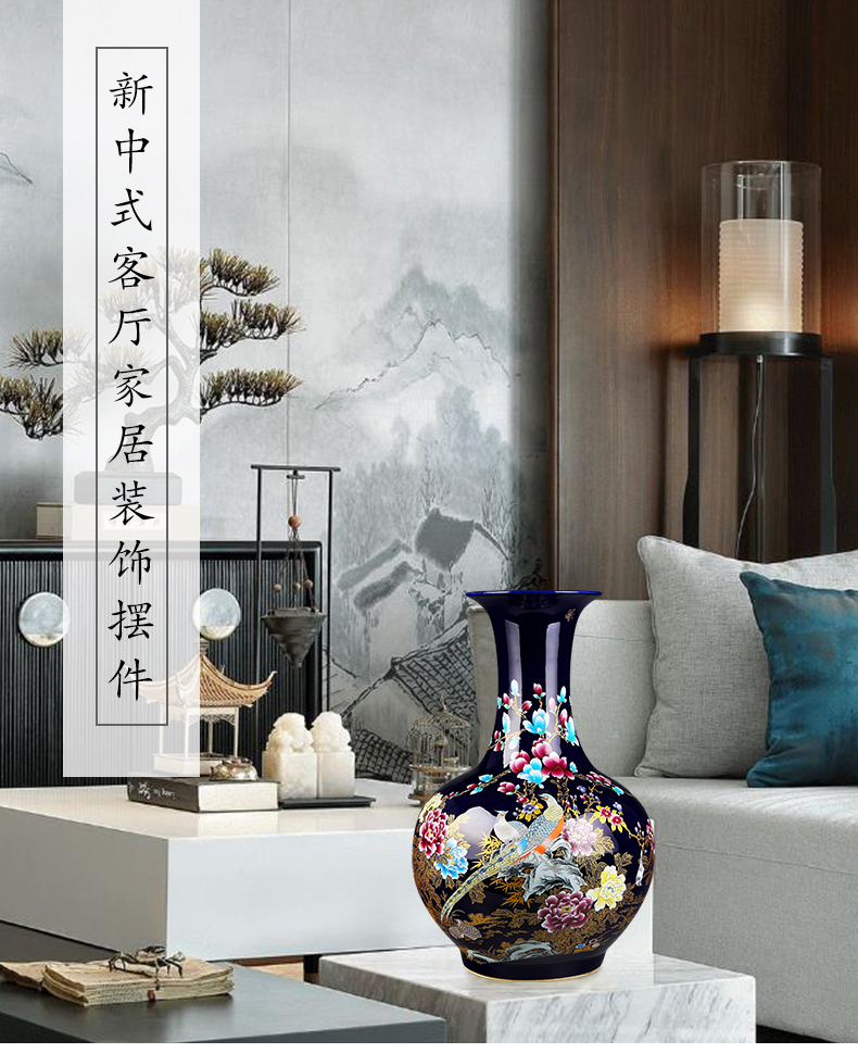 Jingdezhen of large vases, pottery and porcelain place, a large sitting room flower arranging the modern Chinese style household adornment ornament
