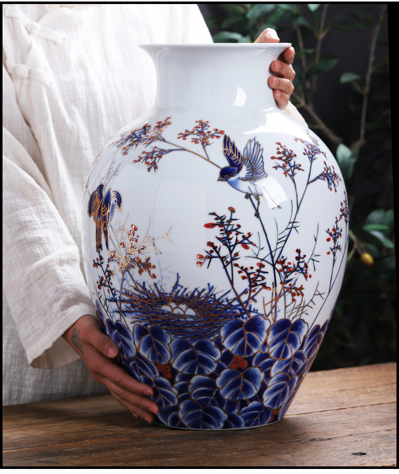 Jingdezhen ceramics masters fuels the hand - made vases furnishing articles of Chinese style living room home TV ark adornment arranging flowers