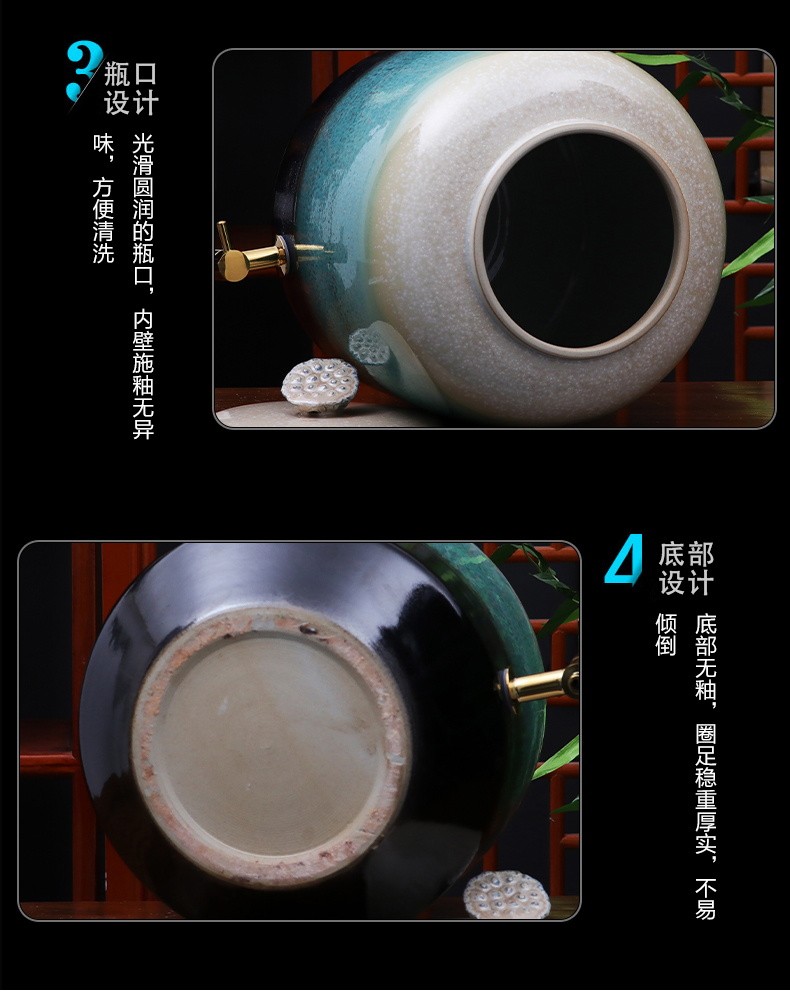 Jingdezhen porcelain large ceramic household it big with cover 15 kg 30 jins 50 kg mercifully it jars with the dragon 's head