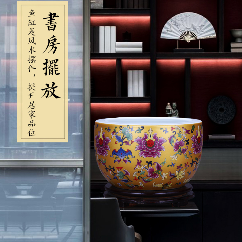 Jingdezhen ceramics cornucopia cylinder sitting room porch feng shui home furnishing articles furnishing articles maxim basin