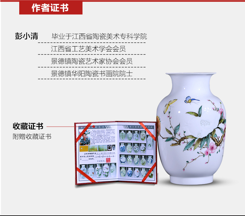 Jingdezhen ceramics manual hand - made vases, flower arrangement of Chinese style living room home TV ark adornment housewarming gift