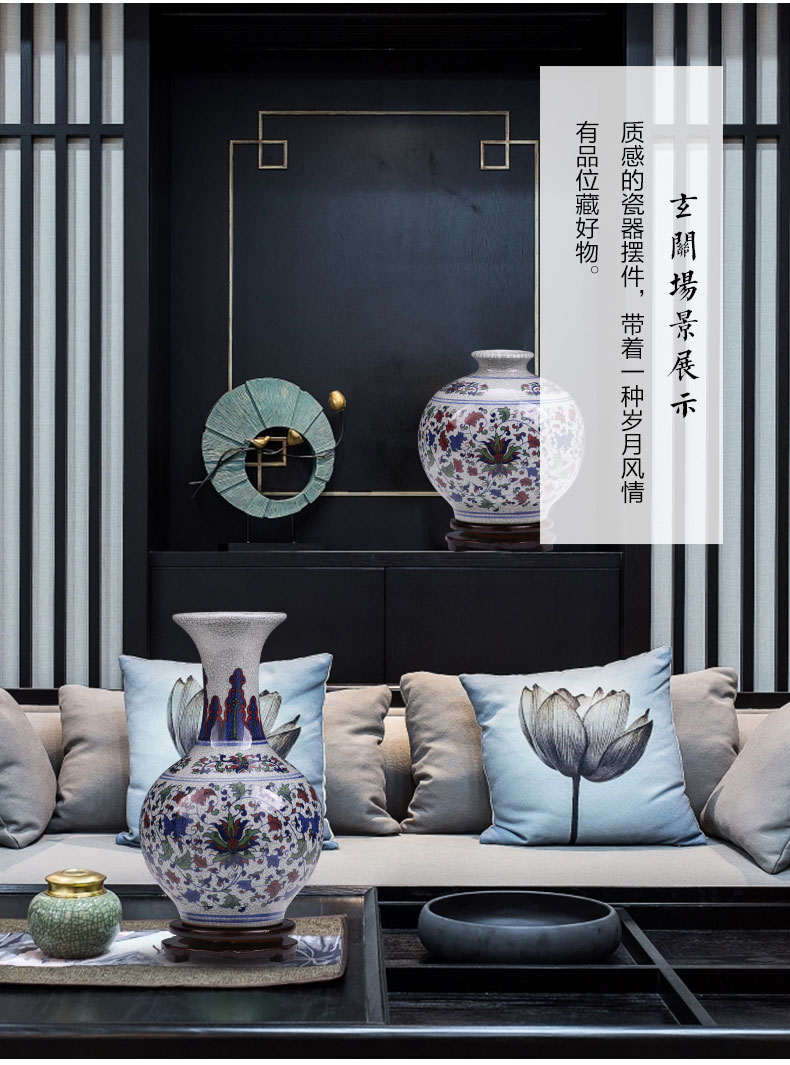Jingdezhen ceramics vase furnishing articles antique blue and white porcelain bottle creative classical Chinese style household, sitting room adornment