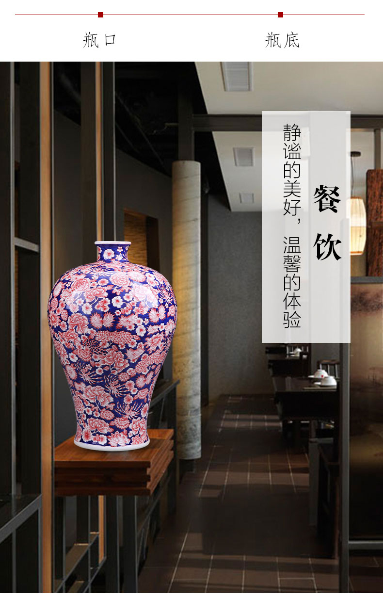 Jingdezhen ceramics vase furnishing articles manual hand - made of blue and white porcelain bottle sitting room of Chinese style household act the role ofing is tasted TV ark