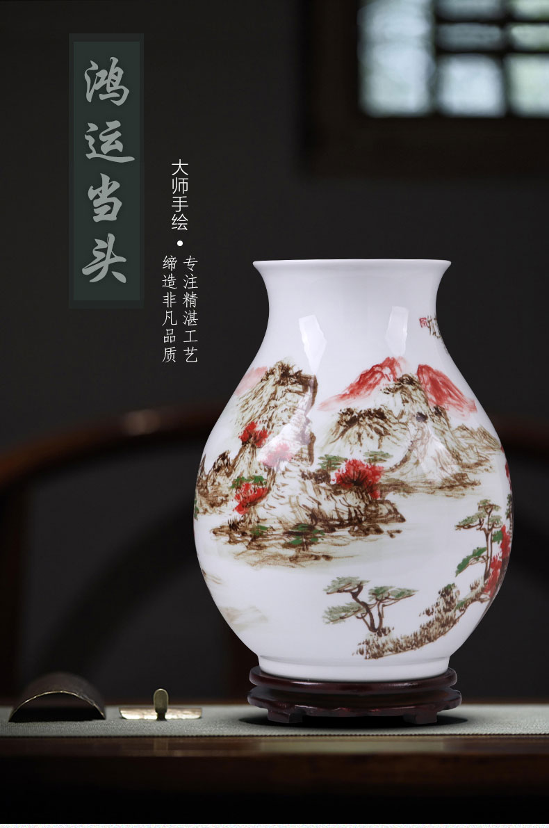 Jingdezhen ceramic vase furnishing articles manual hand - made porcelain porcelain much luck son Chinese style household act the role ofing is tasted in the living room