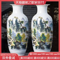 Jingdezhen large vase ceramic ornaments living room flower arrangement rich bamboo modern Chinese home TV cabinet decorations