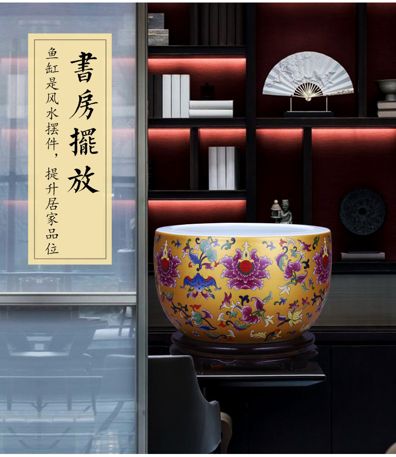 Jingdezhen ceramics cornucopia cylinder sitting room porch feng shui home furnishing articles furnishing articles maxim basin