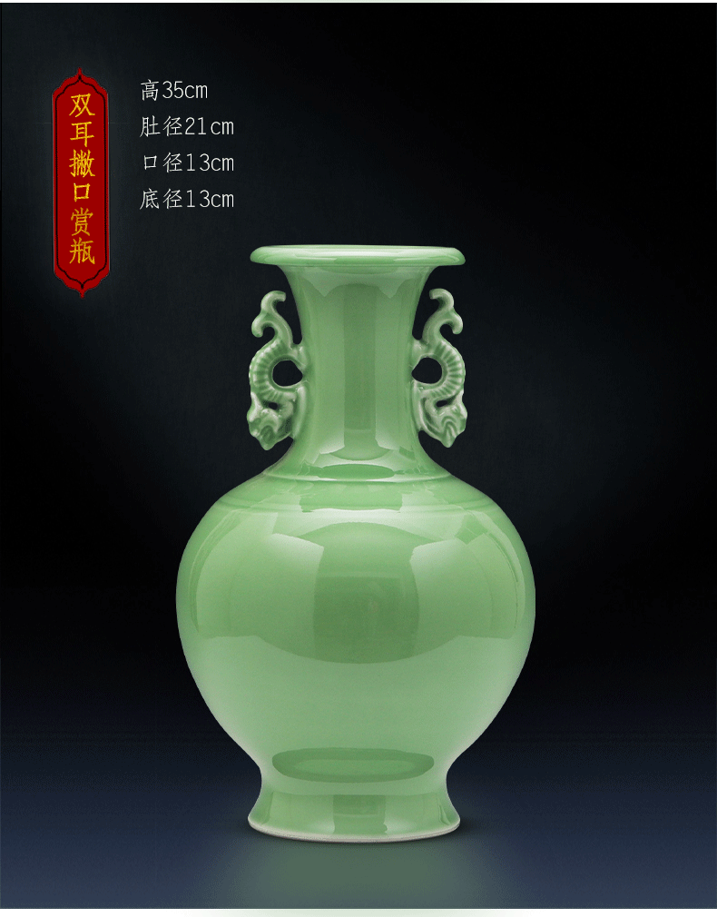 Jingdezhen ceramics vase son hand shadow blue glaze porcelain flower arrangement of Chinese style furnishing articles contracted household act the role ofing is tasted, the living room