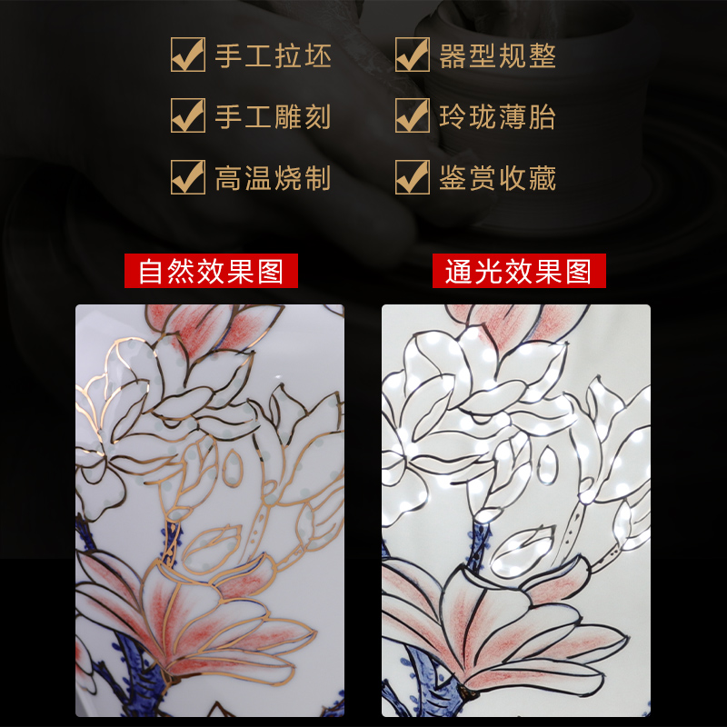 Jingdezhen ceramics vase the teacher manual hand - made paint modern Chinese style living room decoration gift porcelain