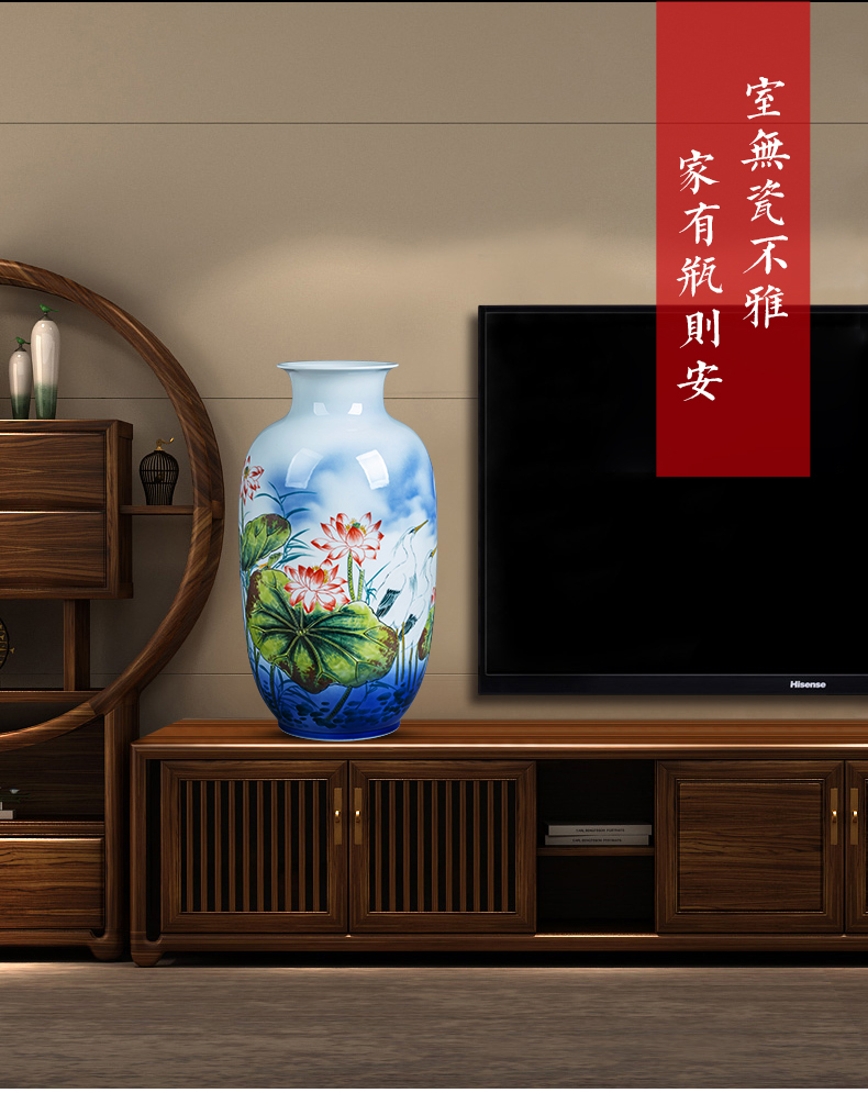 Jingdezhen ceramics hand - made vases, lotus flower arranging idea gourd bottle of large ground sitting room household decorations furnishing articles