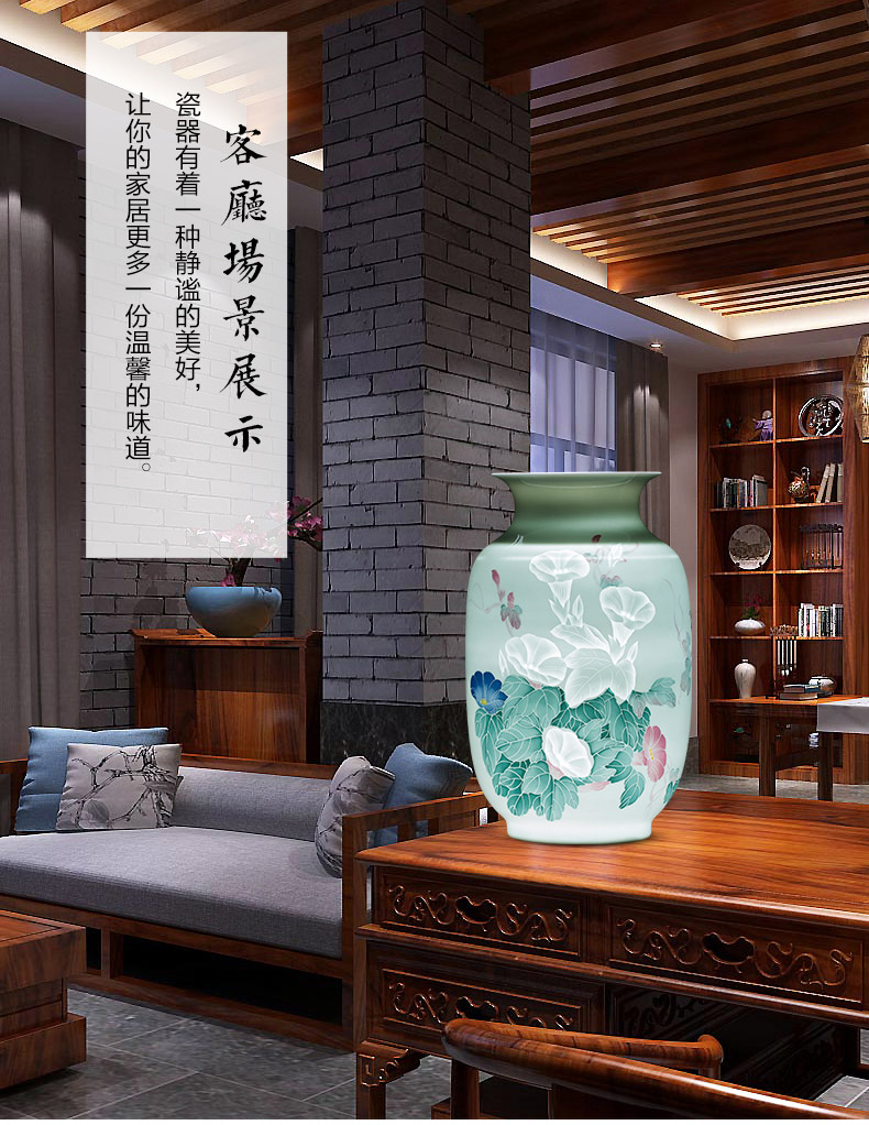 Jingdezhen ceramics vase hand - carved hand - made thin knife clay fetal porcelain of modern Chinese style household act the role ofing is tasted