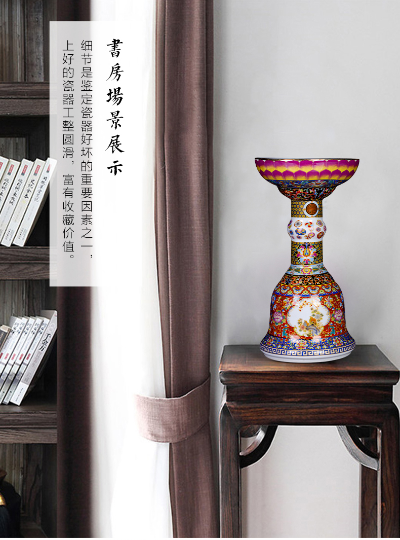 Jingdezhen ceramics the qing yongzheng creative colored enamel vase furnishing articles classical home sitting room porch decoration