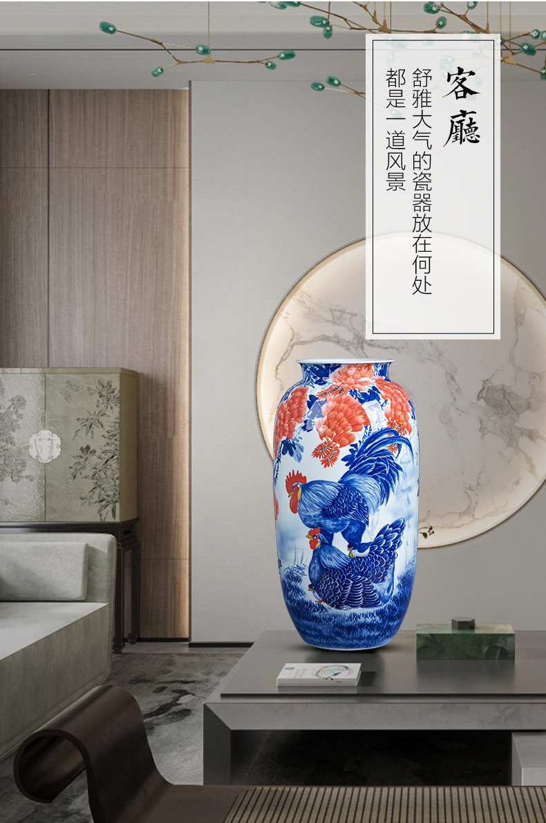 Jingdezhen ceramics hand - made porcelain CiGongJi figure family idea gourd bottle of large ground sitting room adornment