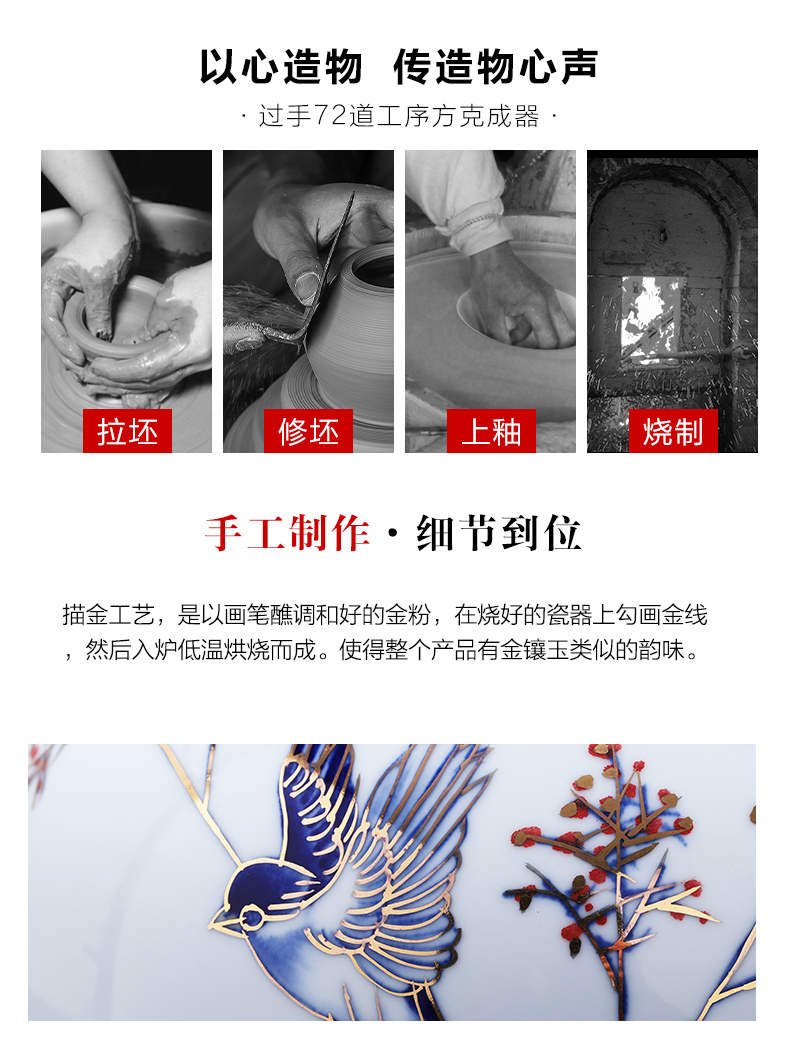 Jingdezhen ceramics masters fuels the hand - made vases furnishing articles of Chinese style living room home TV ark adornment arranging flowers