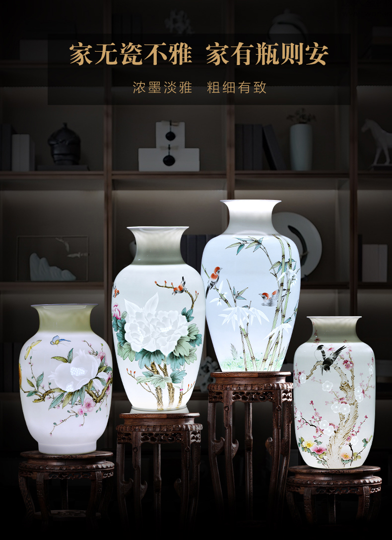 Jingdezhen ceramics manual hand - made vases, flower arrangement of Chinese style living room home TV ark adornment housewarming gift
