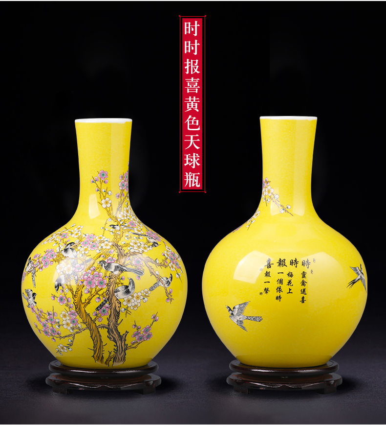 Jingdezhen ceramics vase furnishing articles sitting room flower arranging flower implement new Chinese style household adornment porcelain of TV ark