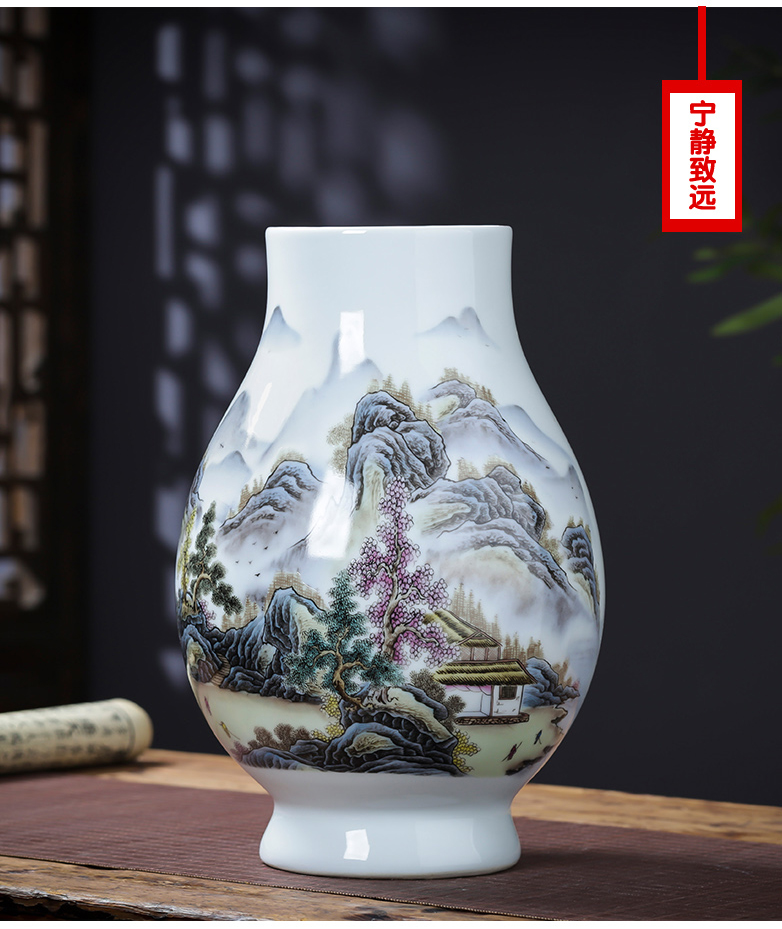 Jingdezhen ceramics pastel landscapes f cylinder vase expressions using keep lucky bamboo sitting room adornment TV ark, furnishing articles