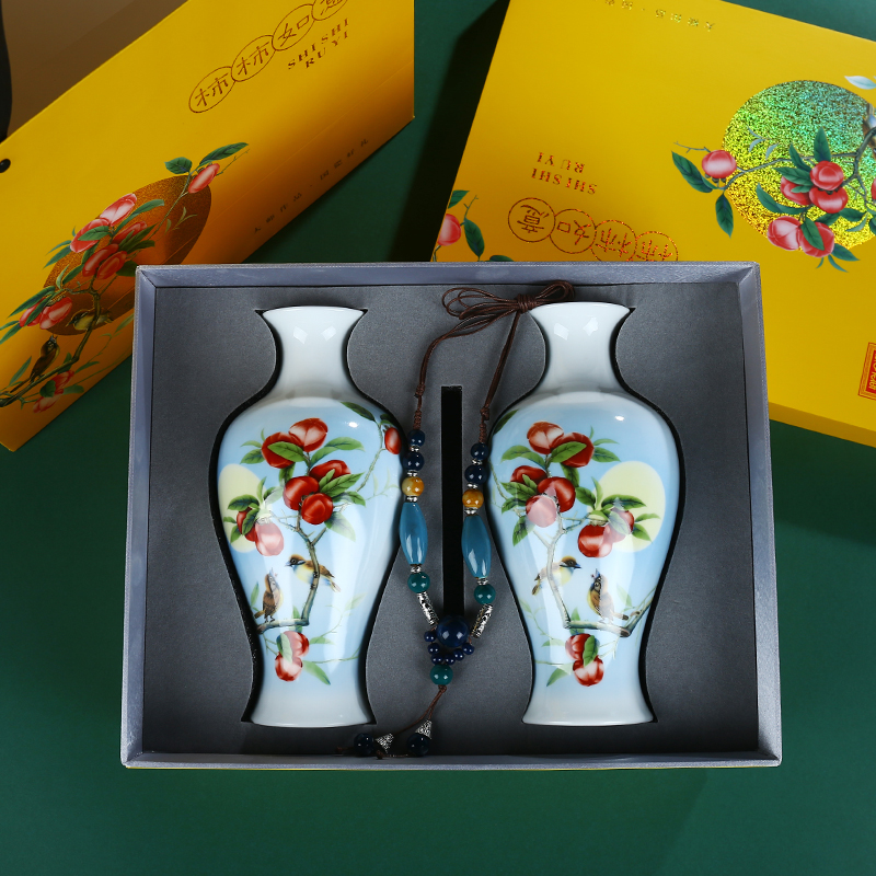 Jingdezhen ceramics creative persimmon persimmon ruyi floret bottle home flower arranging rich ancient frame sitting room adornment is placed