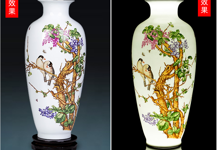 Jingdezhen ceramics powder enamel vase of TV ark, wine bottle of Chinese flower arrangement sitting room household adornment furnishing articles