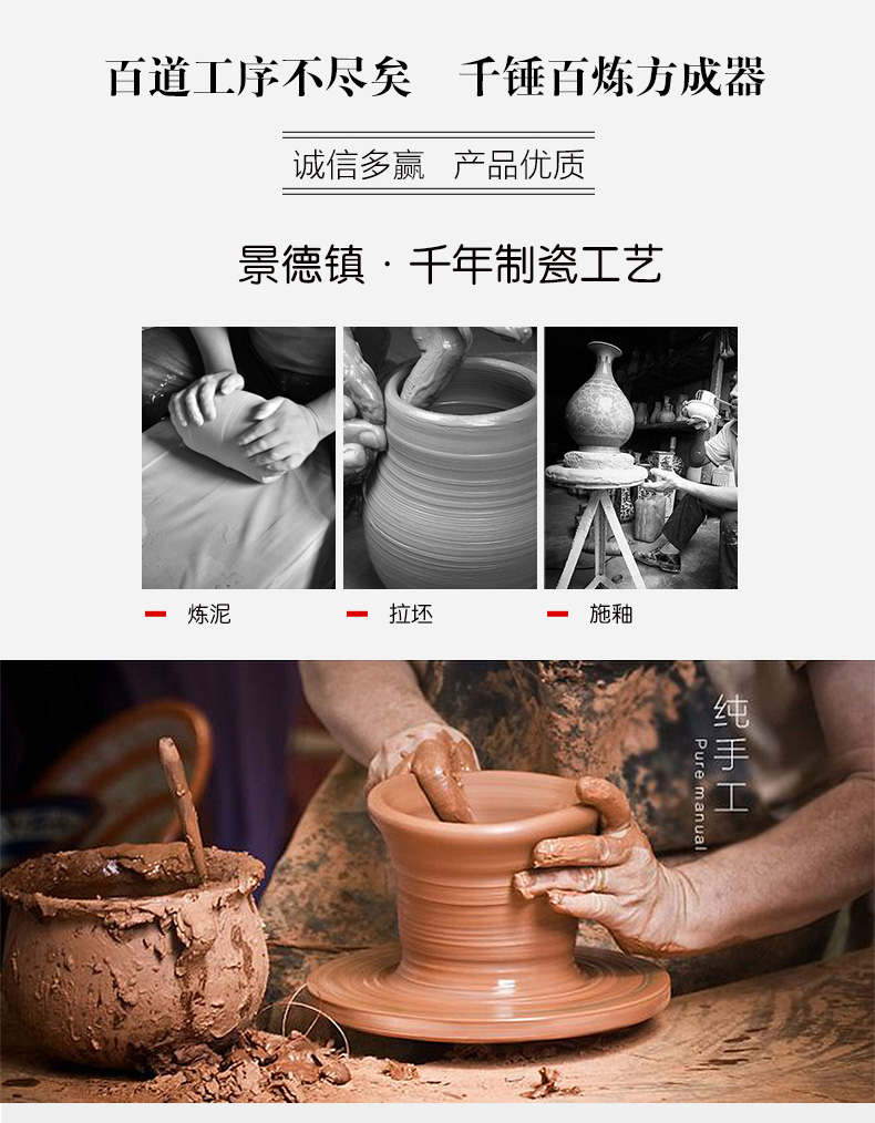 Jingdezhen chinaware big vase gourd landing place, a new Chinese style household TV ark adornment large living room