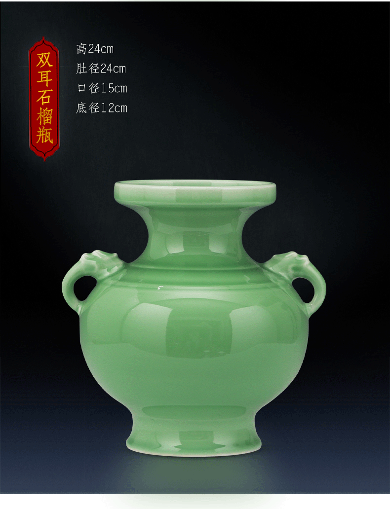 Jingdezhen ceramics vase son hand shadow blue glaze porcelain flower arrangement of Chinese style furnishing articles contracted household act the role ofing is tasted, the living room