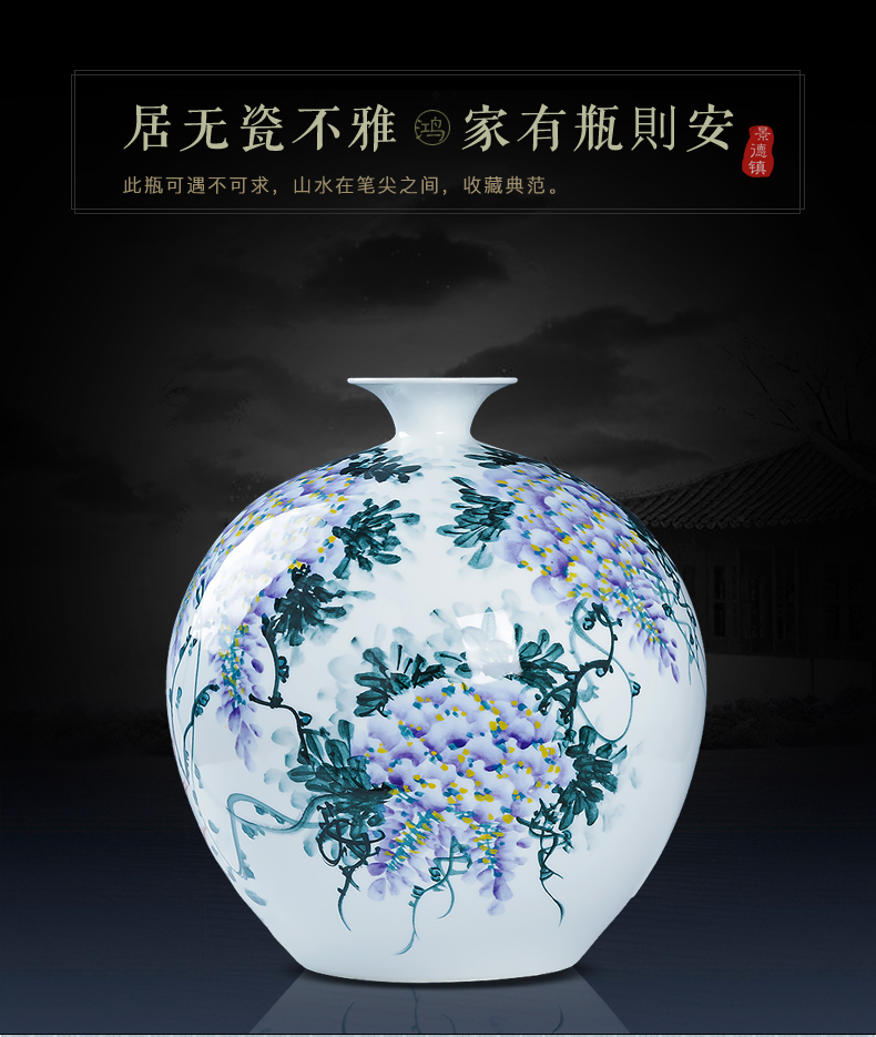 Under the jingdezhen ceramics glaze color manual hand - made sabingga sukdun dergici jimbi pomegranate porcelain vase sitting room adornment is placed