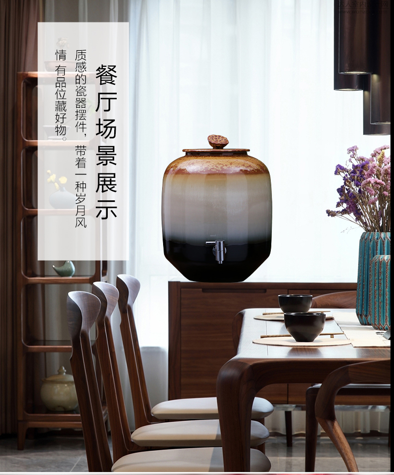 Jingdezhen porcelain large ceramic household it big with cover 15 kg 30 jins 50 kg mercifully it jars with the dragon 's head