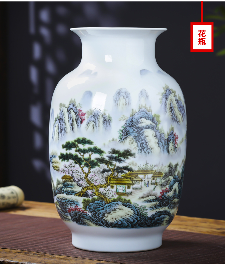 Jingdezhen ceramics pastel landscapes lucky bamboo vase furnishing articles sitting room home TV ark adornment arranging flowers