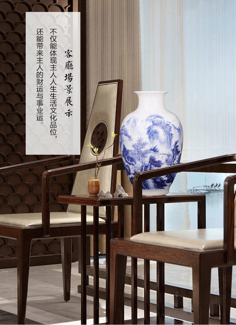 Jingdezhen blue and white porcelain vases, pottery and porcelain sitting room place flower arranging Chinese style household adornment porcelain of TV ark