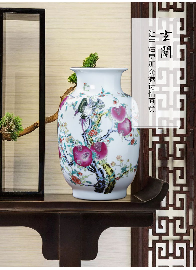 Jingdezhen ceramics pastel landscapes lucky bamboo vase furnishing articles sitting room home TV ark adornment arranging flowers