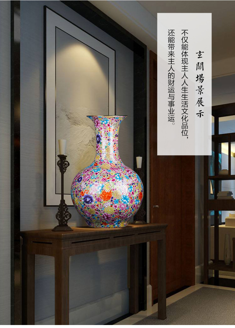 Jingdezhen ceramics vase landing large gourd sitting room flower arranging modern furnishing articles porcelain home decoration