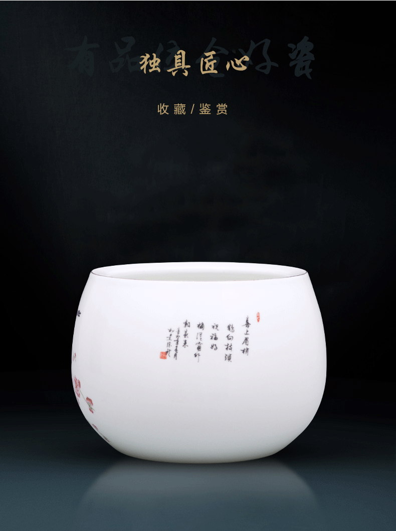 A large vase furnishing articles calligraphy cylinder tank porcelain of jingdezhen ceramics modern Chinese style living room home decoration