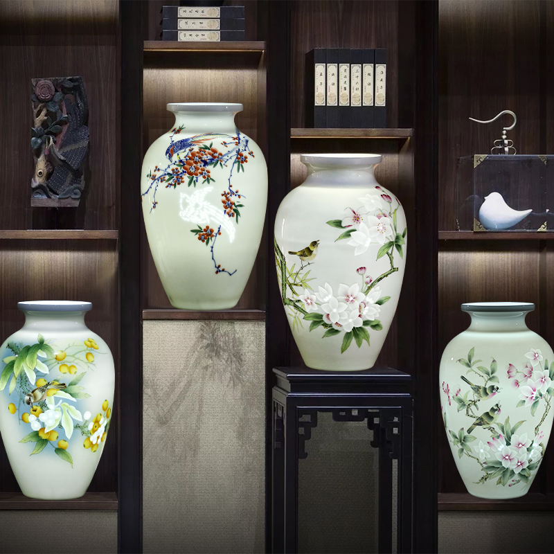 Jingdezhen ceramics vase hand - made of new Chinese style household, sitting room adornment flower arranging rich ancient frame handicraft furnishing articles