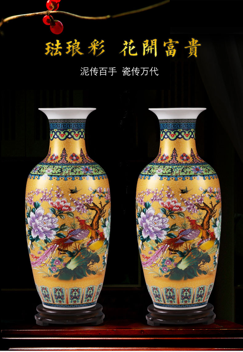 Jingdezhen ceramics of large vase large furnishing articles sitting room flower arranging porcelain Jane European - style decorative household items