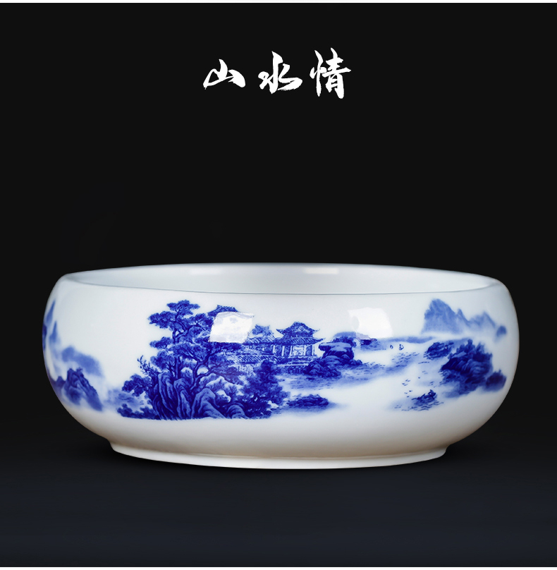 Hong xuan jingdezhen ceramic ashtray creative writing brush washer from Chinese style household porcelain tea house furnishing articles home office supplies