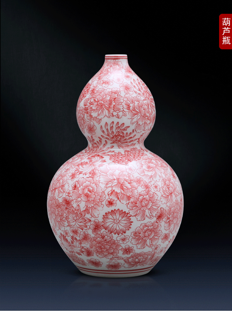 Jingdezhen ceramic vase furnishing articles of new Chinese style household act the role ofing is tasted sitting room flower arrangement craft porcelain porcelain arts and crafts