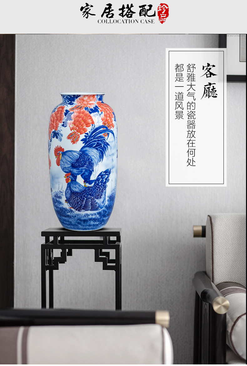 Jingdezhen ceramics hand - made porcelain CiGongJi figure family idea gourd bottle of large ground sitting room adornment