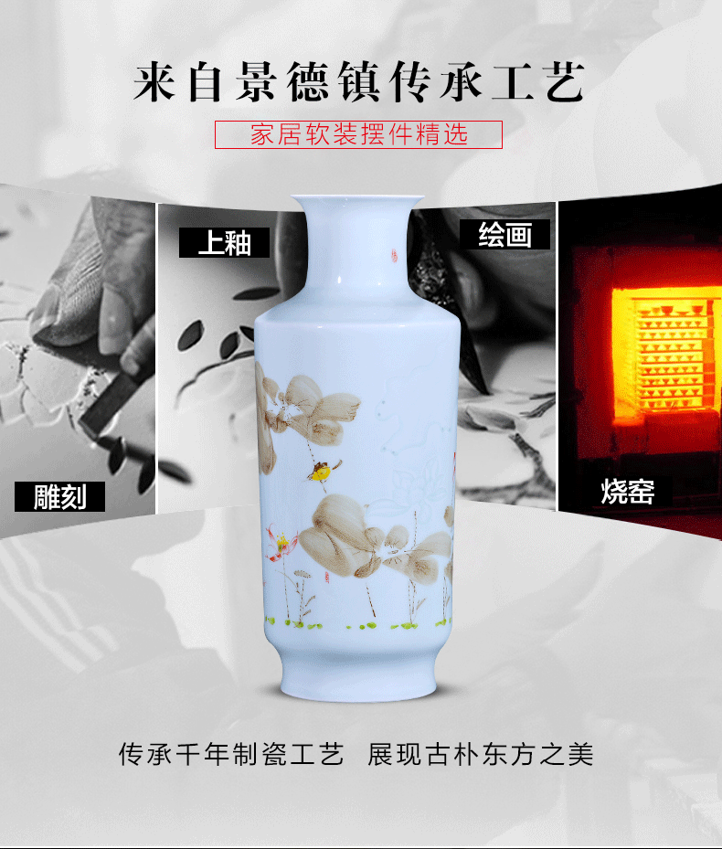 Jingdezhen ceramics manual hand - made vases under glaze color porcelain insulator knife clay flower arrangement sitting room place, household act the role ofing is tasted