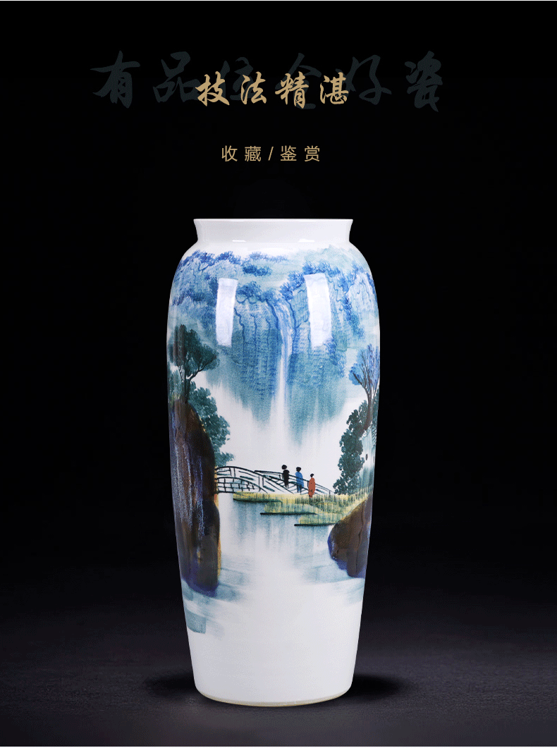 Jingdezhen ceramics of large vase furnishing articles large quiver glaze color hand - made under big porcelain decorative bottle