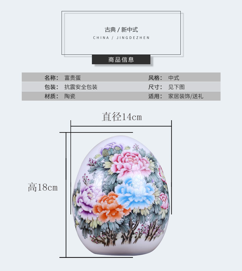 Jingdezhen gốm sứ trang trí pastel mỏng lốp giàu trứng tốt lành hiện đại Trung Quốc trang trí nhà trang trí bếp