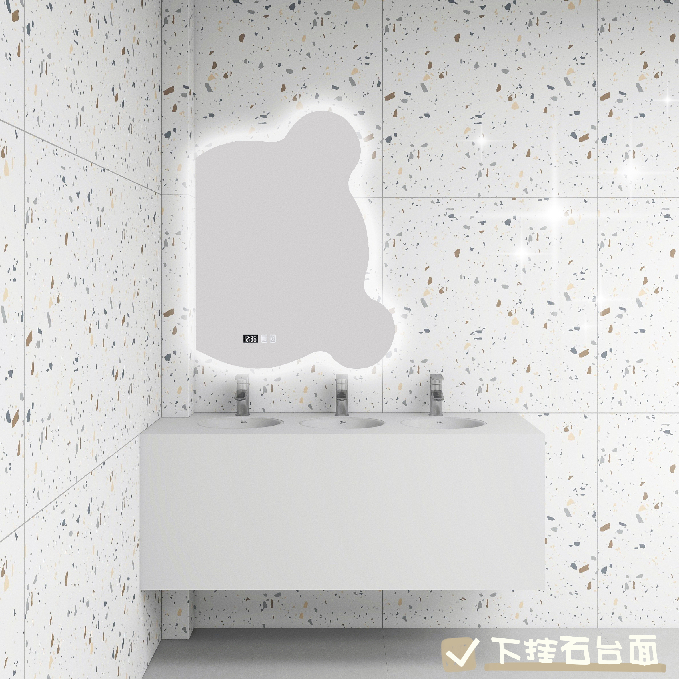 Slate countertop ceramic basin hand wash powder room washbasin kindergarten marble washstand children's bathroom cabinet