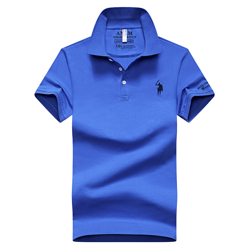 Color Blue 8636Embroidery label Polo shirt man Lapel Short sleeve T-shirt middle age Have leadership T Compassionate business affairs Dad Costume summer Paul's shirt