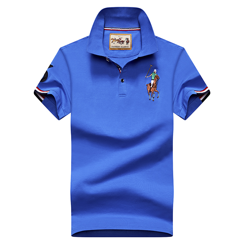 Color Blue 8633Embroidery label Polo shirt man Lapel Short sleeve T-shirt middle age Have leadership T Compassionate business affairs Dad Costume summer Paul's shirt