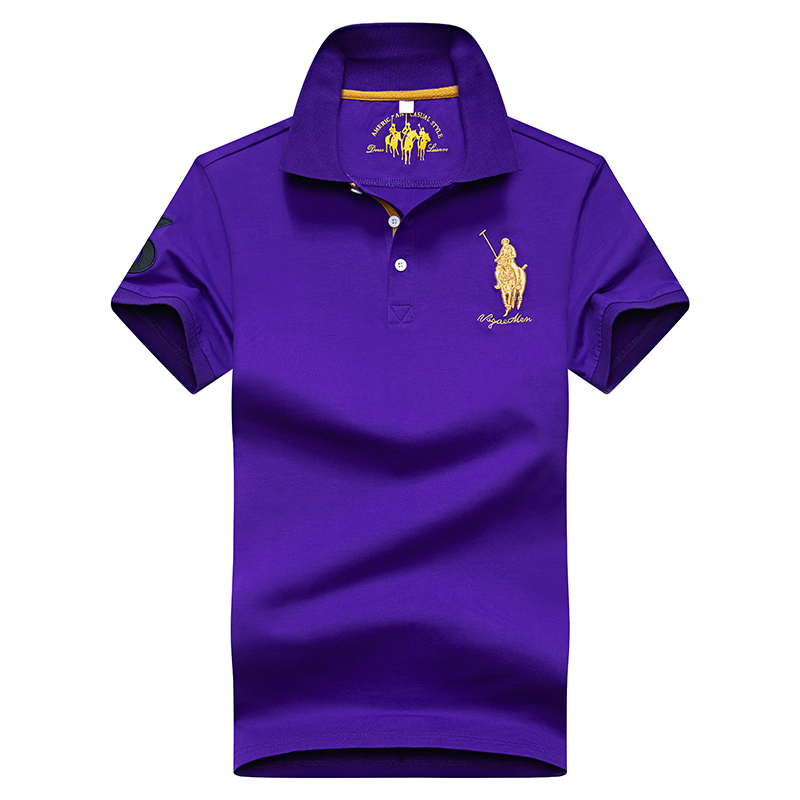 Purple 8635Embroidery label Polo shirt man Lapel Short sleeve T-shirt middle age Have leadership T Compassionate business affairs Dad Costume summer Paul's shirt