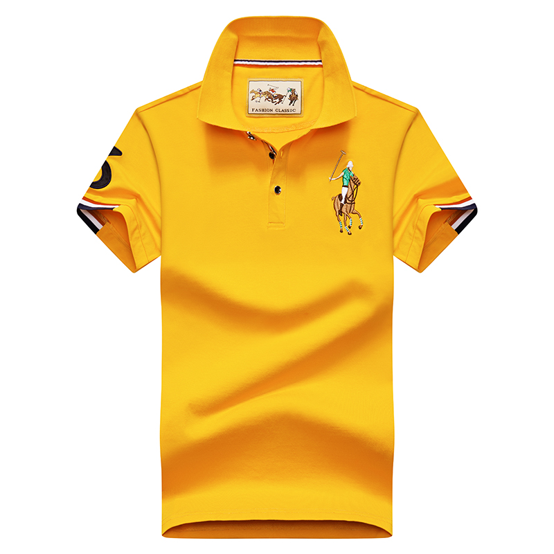 Yellow 8633Embroidery label Polo shirt man Lapel Short sleeve T-shirt middle age Have leadership T Compassionate business affairs Dad Costume summer Paul's shirt