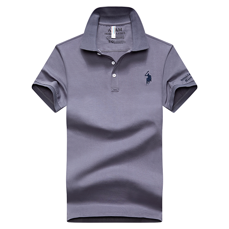 Dark Grey 8636Embroidery label Polo shirt man Lapel Short sleeve T-shirt middle age Have leadership T Compassionate business affairs Dad Costume summer Paul's shirt