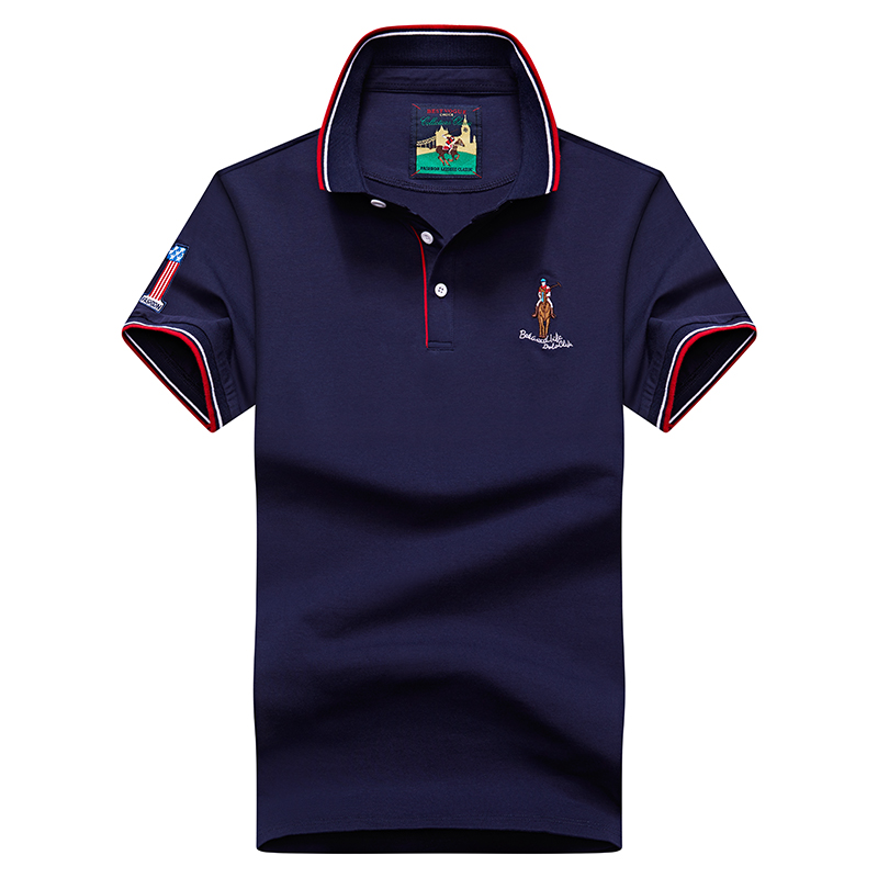 Dark Blue 8631Embroidery label Polo shirt man Lapel Short sleeve T-shirt middle age Have leadership T Compassionate business affairs Dad Costume summer Paul's shirt